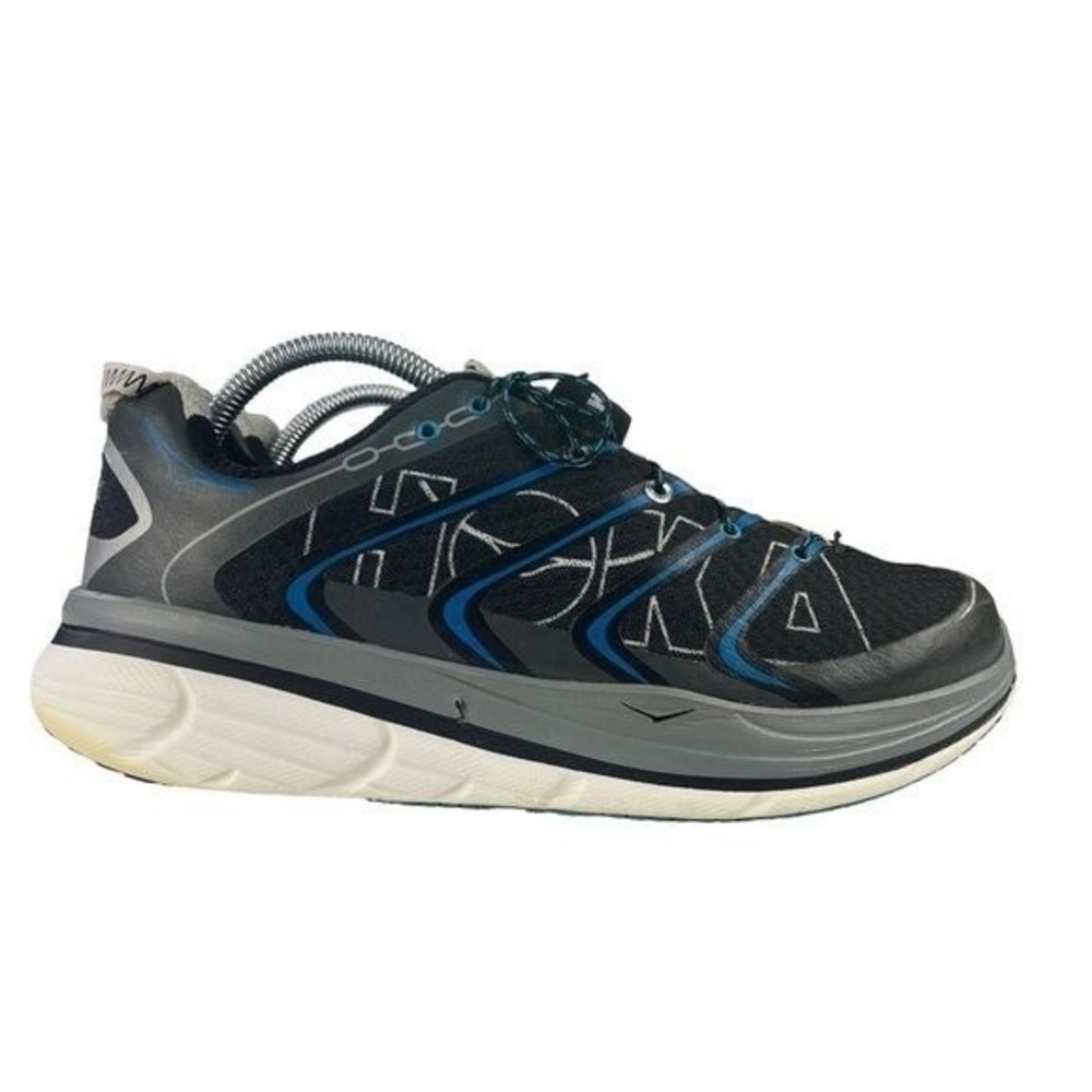 Hoka One One Rapa Nui 2 Tarmac Mens 10 Black‎ Gray Blue Running Sneakers